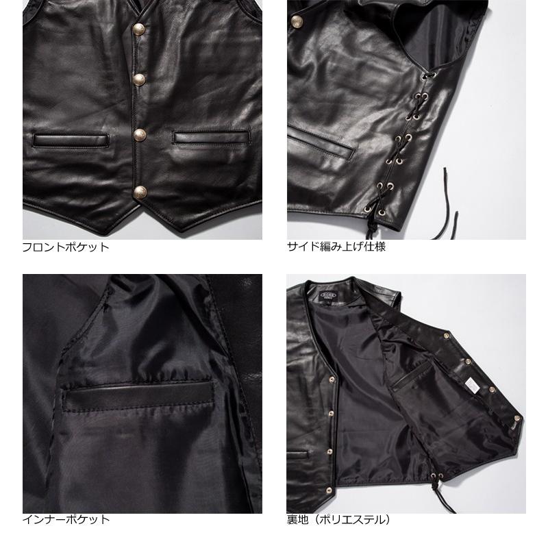 新品 Harley-Davidson 本革ベスト Mサイズ コンチョボタン Horn Works 本革 レザーコンチョベスト メンズ ホーンワークス 3976
