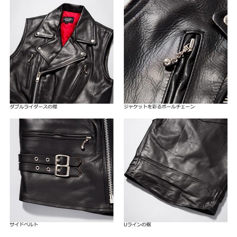 Horn Works 本革 ライダースベスト メンズ ホーンワークス 3975 Horn Works 本革 ライダースベスト メンズ ホーンワークス 3975