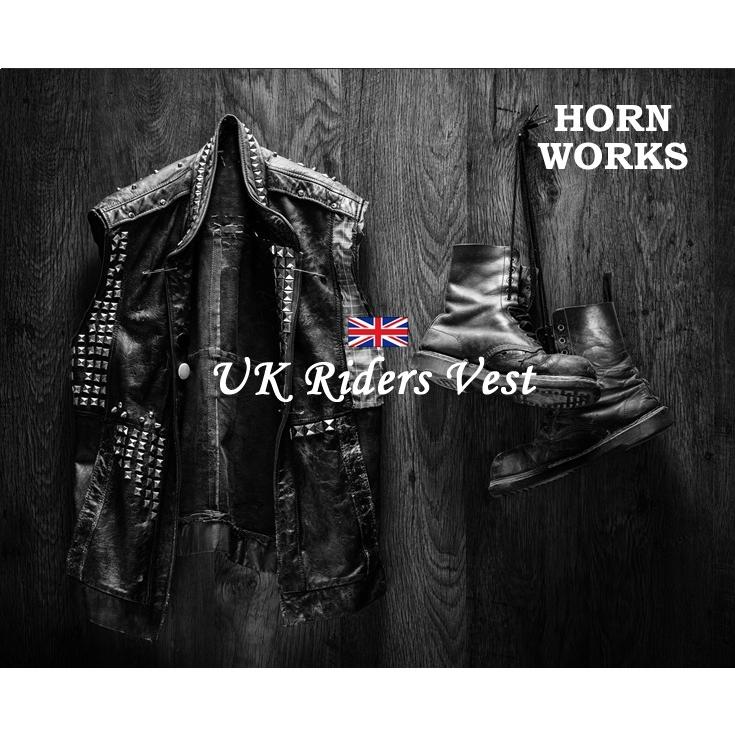 Horn Works 本革 ライダースベスト メンズ ホーンワークス 3975