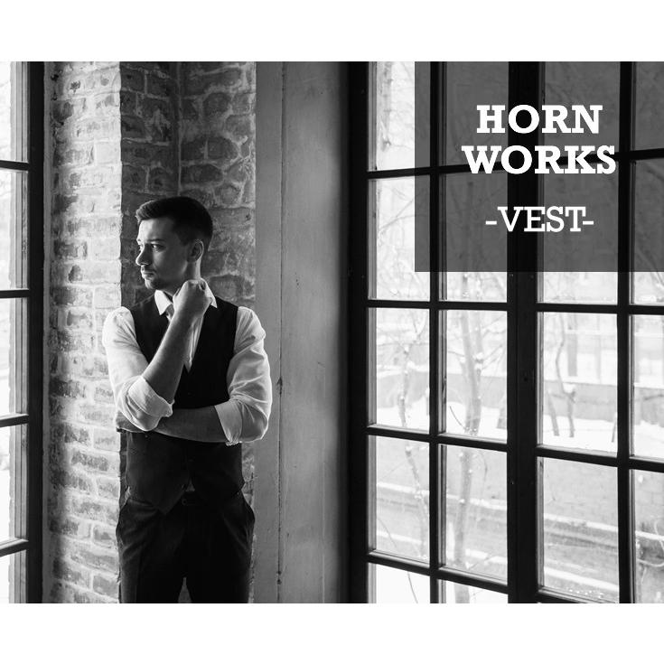 割引クーポン配布中】Horn Works 本革 レザーベスト メンズ ホーン