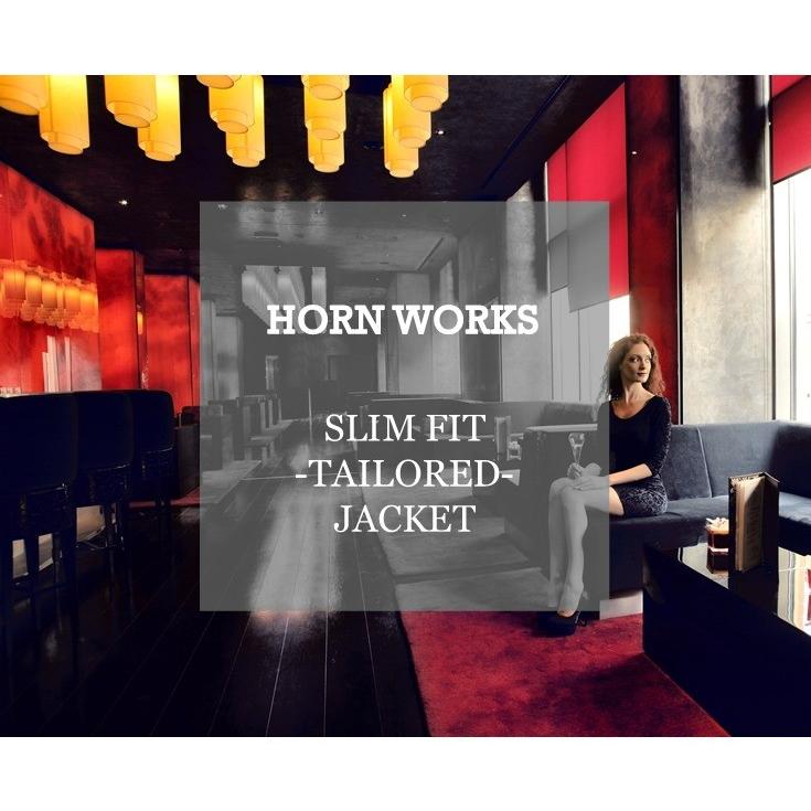 Horn Works 本革 スリムフィットレザーテーラードジャケット