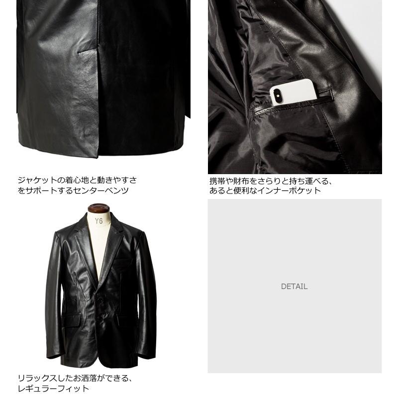 Horn Works 本革 レギュラーフィットレザーテーラードジャケット Horn Works 本革 レギュラーフィットレザーテーラードジャケット