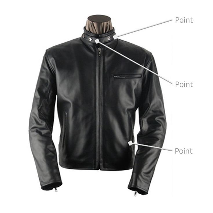 Horn Works 本革 シングルライダースジャケット メンズ ホーン