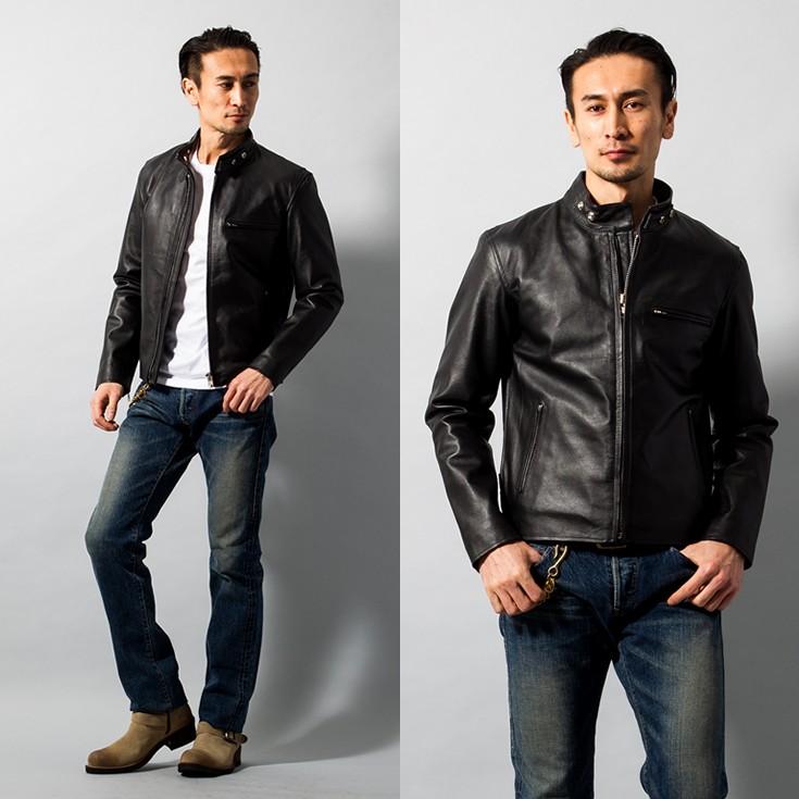 Horn Works 本革 シングルライダースジャケット メンズ ホーンワークス