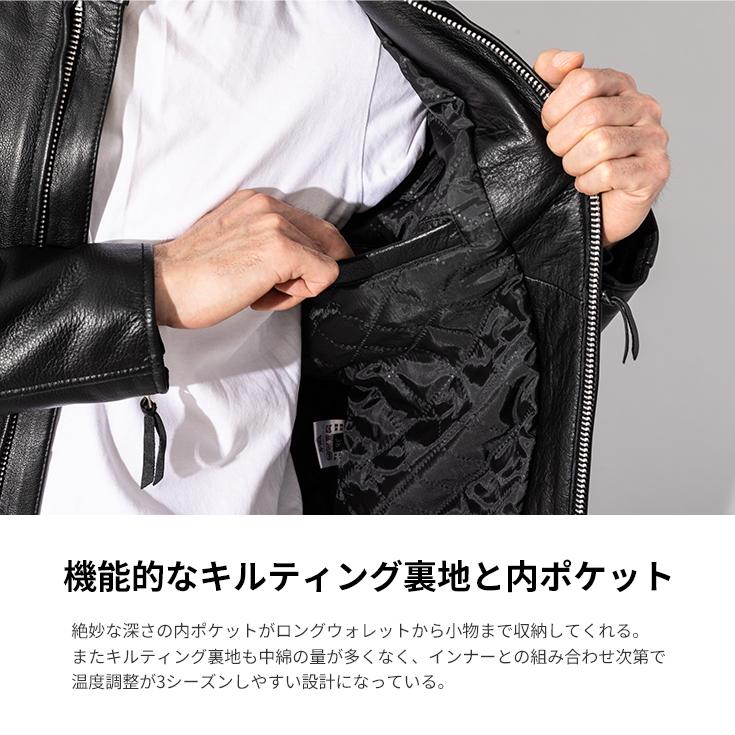 Horn Works 本革 USタイプ シングルライダースジャケット メンズ