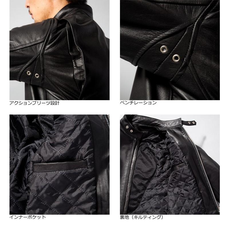 Horn Works 本革 プロテクター付シングルライダースジャケット Horn Works 本革 プロテクター付シングルライダースジャケット