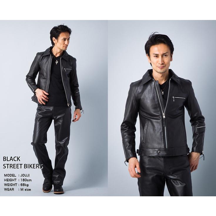 UK襟付きシングルライダースジャケット メンズ 本革 Horn Works UK襟付きシングルライダースジャケット メンズ 本革 Horn Works