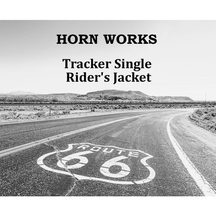 Horn Works 本革 襟付きシングルライダースジャケット メンズ ホーンワークス 4766の画像