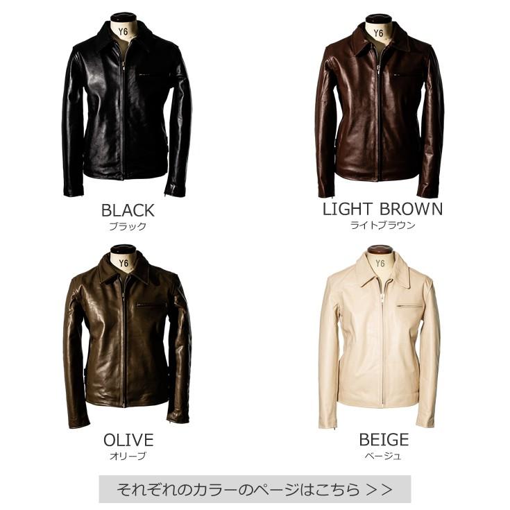 Horn Works 本革 襟付きシングルライダースジャケット メンズ ホーンワークス 4766  シングルライダース ライダースジャケット レザージャケット 革ジャン 黒の画像