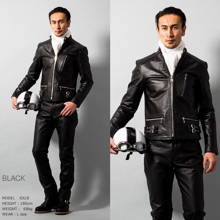 Horn Works 本革 UKシングルライダースジャケット メンズ ホーン