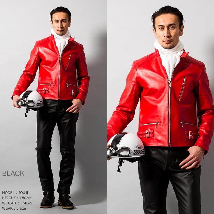 ジャケット・アウター red the studs riders Xpsivponi Men's Fashion Red Leather Jacket FC Tyler Jacket