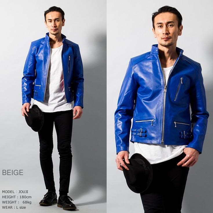 DAYTONA LEATHERS 肉厚 カウレザー　ライダースジャケット　L 青 DAYTONA LEATHERS 肉厚 カウレザー ライダースジャケット L 青