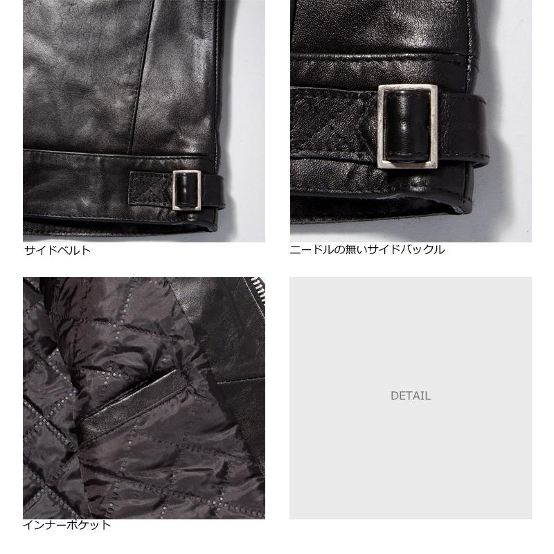 Horn Works 本革 UK襟付きシングルライダースジャケット メンズ Horn Works 本革 UK襟付きシングルライダースジャケット メンズ