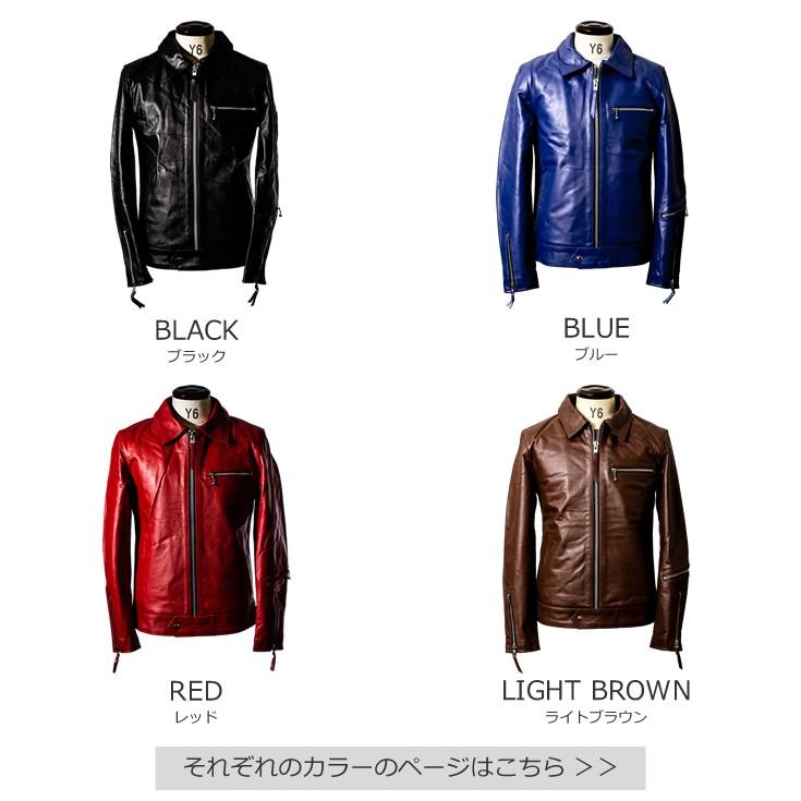 Horn Works 本革 UK襟付きシングルライダースジャケット メンズ Horn Works 本革 UK襟付きシングルライダースジャケット メンズ