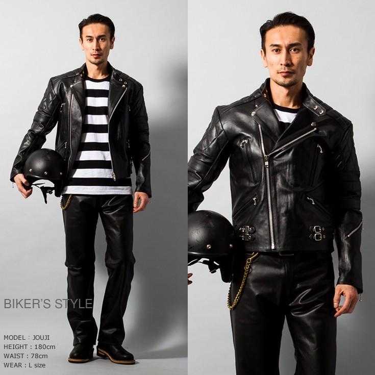 Horn Works 本革 UKパッドダブルライダースジャケット メンズ Horn Works 本革 UKパッドダブルライダースジャケット メンズ