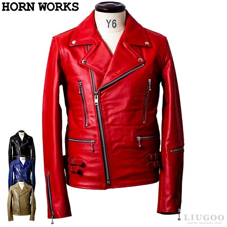Horn Works 本革 UKダブルライダースジャケット メンズ ホーン Horn Works 本革 UKダブルライダースジャケット メンズ ホーン