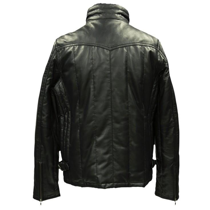 Liugoo Leathers LIUGOO 本革 ダウンライダースジャケット メンズ 