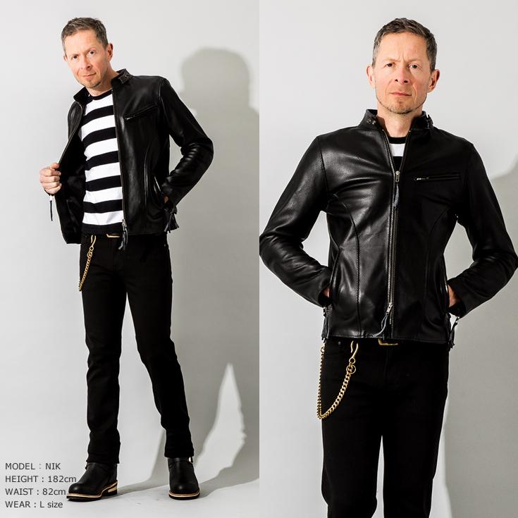 Liugoo Leathers 本革 メッシュレザー シングルライダース Liugoo Leathers 本革 メッシュレザー シングルライダース