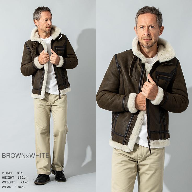 Liugoo Leathers 本革 B-3タイプライダース ムートンジャケット Liugoo Leathers 本革 B-3タイプライダース ムートンジャケット