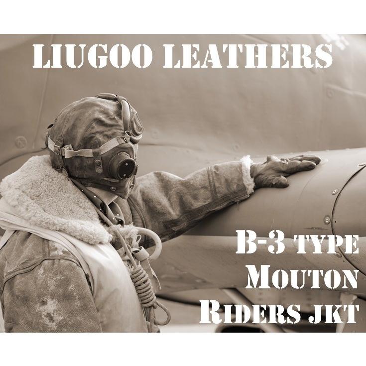 Liugoo Leathers 本革 B-3タイプライダース ムートンジャケット メンズ リューグーレザーズ SRYMT01｜liugoo｜02
