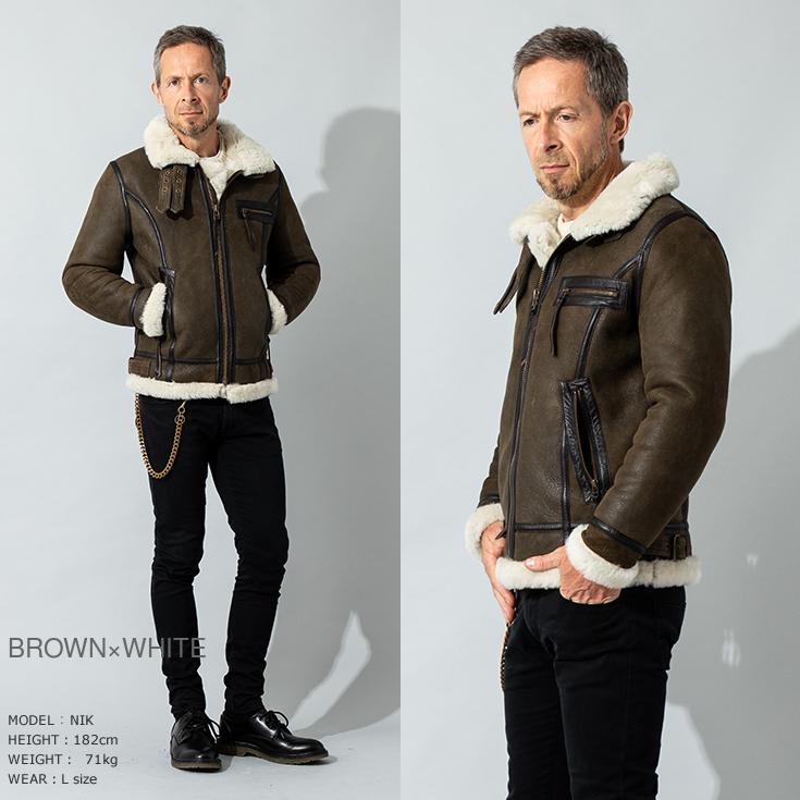 Liugoo Leathers 本革 B-3タイプライダース ムートンジャケット Liugoo Leathers 本革 B-3タイプライダース ムートンジャケット