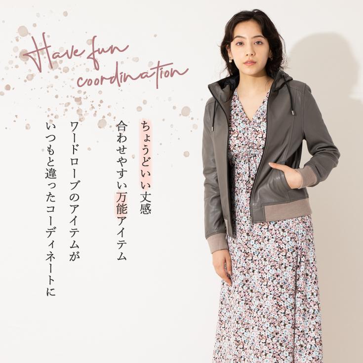 LIUGOO 本革 レザーハイネックパーカー レディース リューグー PRK01LB  レザージャケット ライダースジャケット AP | Liugoo Leathers | 02