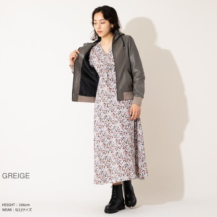 LIUGOO 本革 レザーハイネックパーカー レディース リューグー PRK01LB  レザージャケット ライダースジャケット AP | Liugoo Leathers | 08