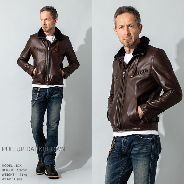 リューグーレザーズ ホースハイド ボアライナー シングル ライダースジャケット Liugoo Leathers 本革 襟ボアハイネックシングルライダース