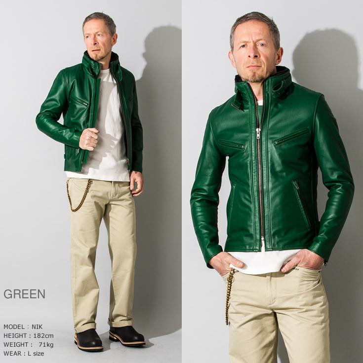 Liugoo Leathers 本革 襟ボアハイネックシングルライダース Liugoo Leathers 本革 襟ボアハイネックシングルライダース