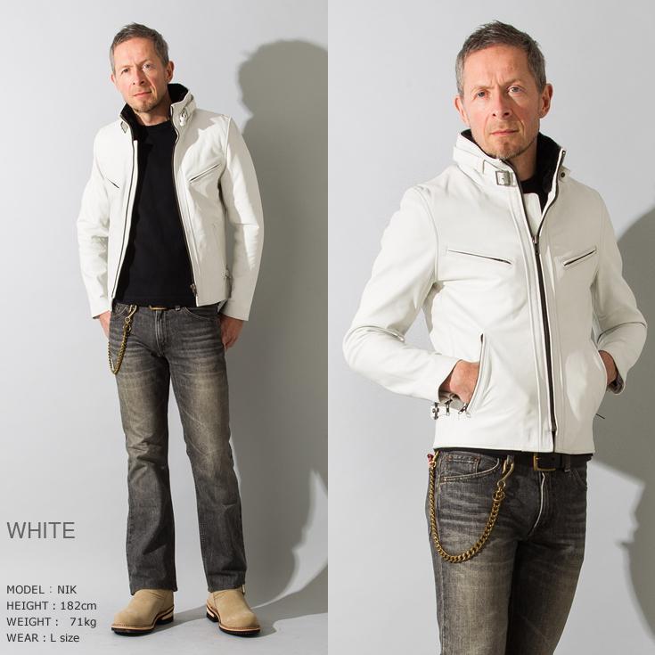 【50%OFFクーポン】Liugoo Leathers 本革 襟ボアハイネックシングルライダースジャケット メンズ リューグーレザーズ WNG01Aの画像