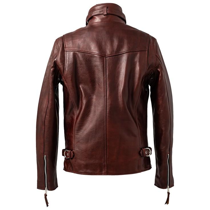 Liugoo Leathers 本革 WING-NECK シングルライダースジャケット メンズ