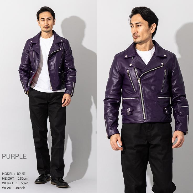 Horn Works 本革 UKタイプ ダブルライダースジャケット メンズ