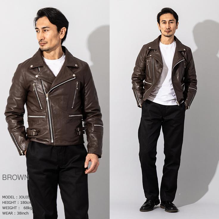 希少XL HORN WORKS ホーンワークス ダブルライダースレザージャケット Horn Works 本革 UKタイプ ダブルライダースジャケット メンズ