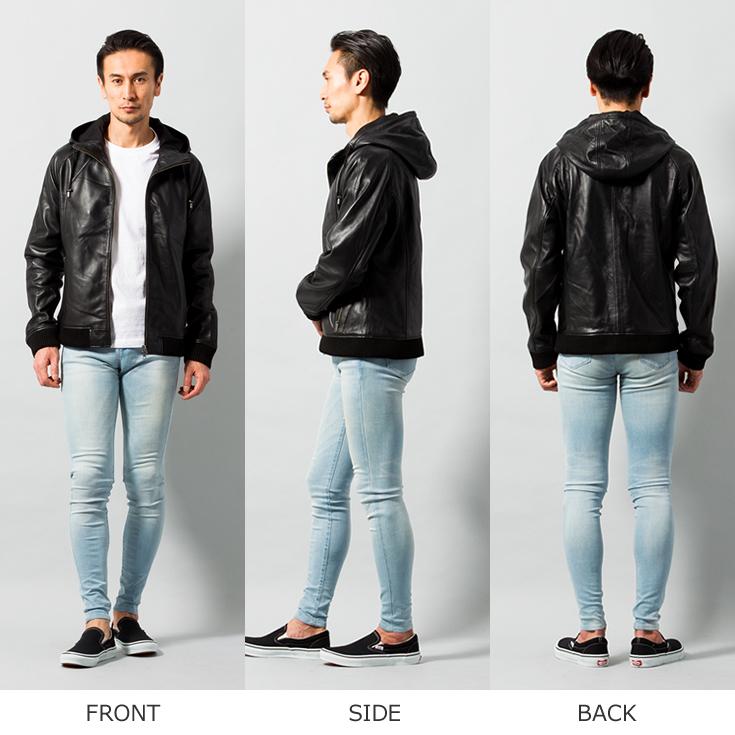 LIUGOO 本革 レザーハイネックパーカー LIUGOO LEATHERS Liugoo Leathers LIUGOO 本革 レザーハイネックパーカー メンズ