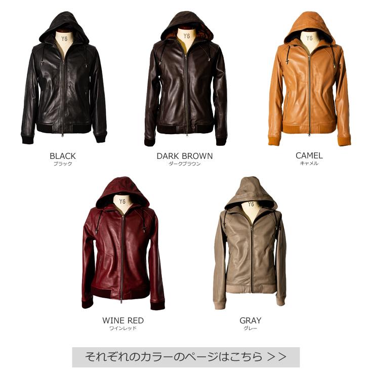 Liugoo Leathers LIUGOO 本革 レザーハイネックパーカー メンズ