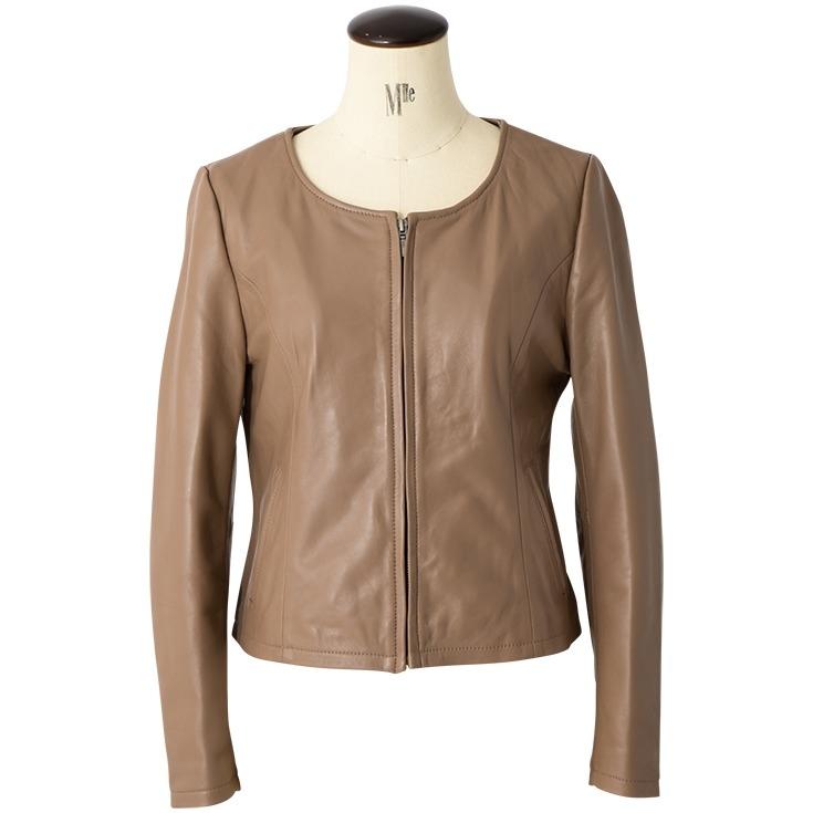 リューグー（LIUGOO）/本革 ノーカラーシングルジャケット レディース リューグー SRN01LA Liugoo Leathers 【50%OFFクーポン】LIUGOO 本革 ノーカラーシングル