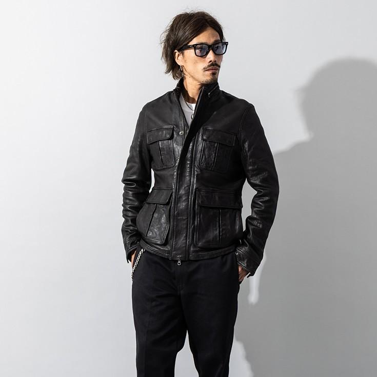 Liugoo Leathers 本革 フルベジ ビンテージ仕上げ M-65タイプ