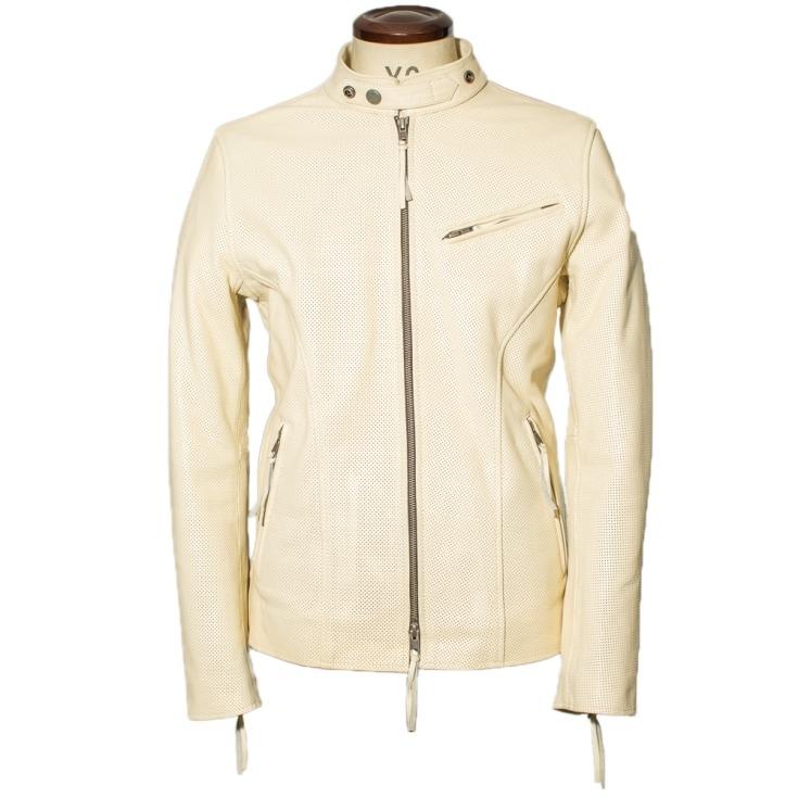 Liugoo Leathers 本革 メッシュシングルライダースSRS03B Liugoo Leathers 本革 メッシュレザー シングルライダースジャケット