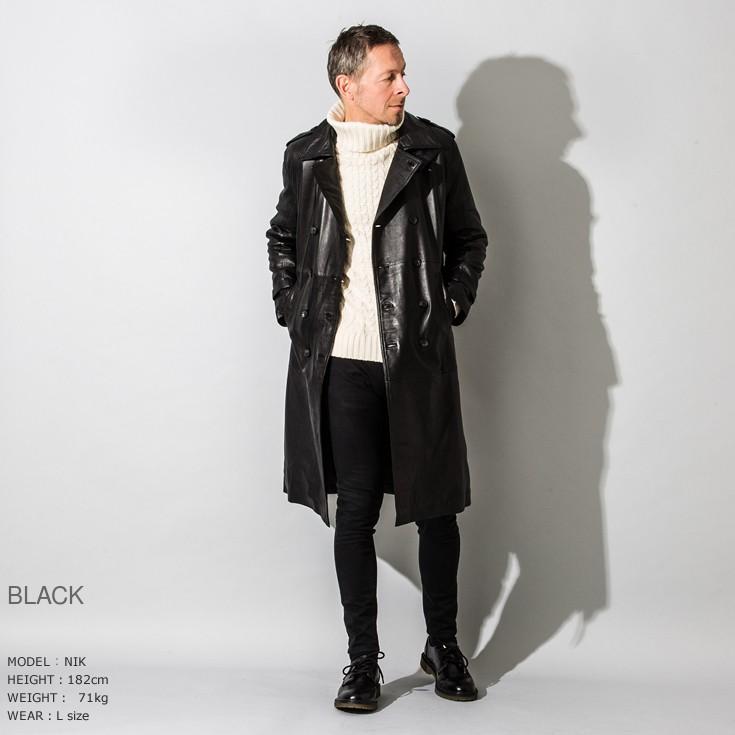 Liugoo Leathers LIUGOO 本革 レザーロングトレンチコート Liugoo Leathers LIUGOO 本革 レザーロングトレンチコート