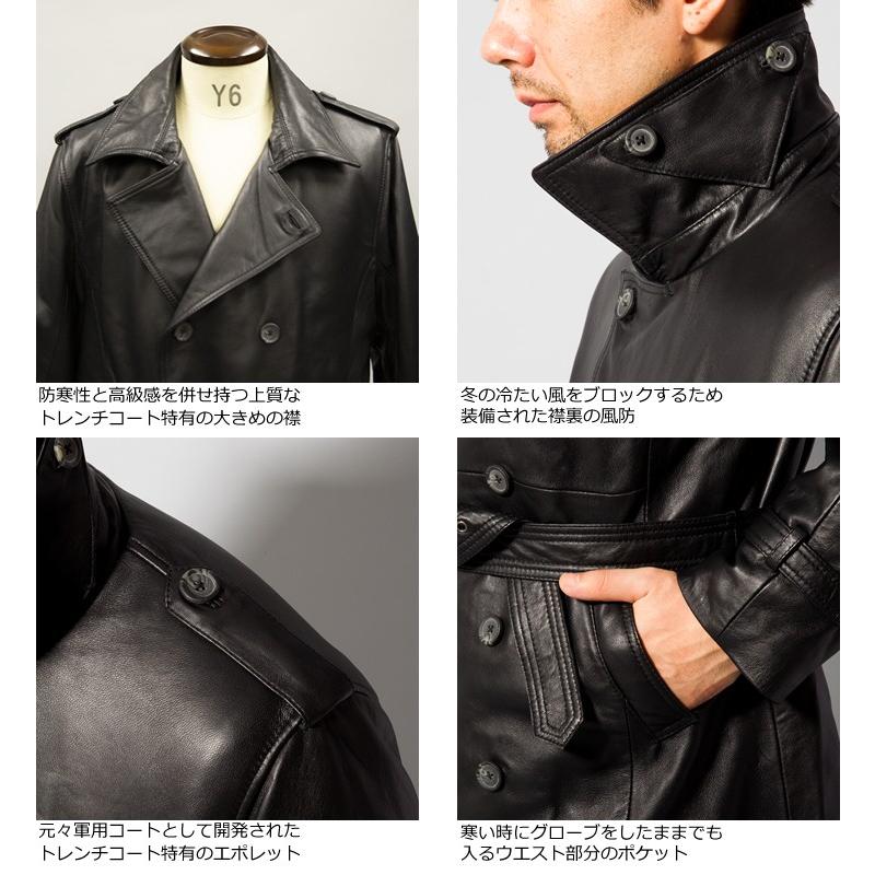 エルメス♡新品レザートレンチコートタグ付き トレンチコート レザーコート レディース 秋冬用 本革 黒