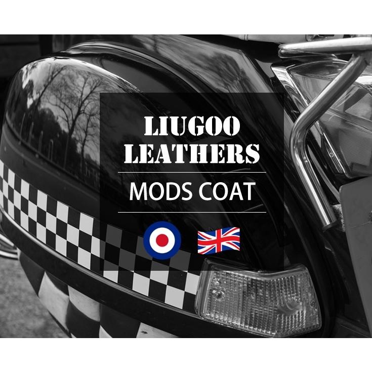 Liugoo Leathers 本革 レザーM-51モッズコート メンズ リューグーレザーズ COT05A  レザージャケット ビジネスコート AP｜liugoo｜02