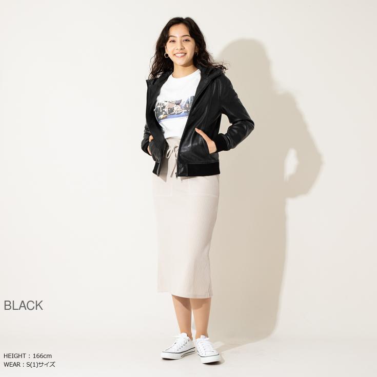 Liugoo 本革 フード付ハイネックシングルジャケット レディース リューグー Wng02lb レザージャケット ライダースジャケット Ap 送料無料限定セール中