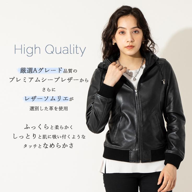 Liugoo Leathers LIUGOO 本革 レザーハイネックパーカー