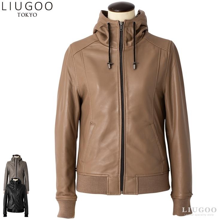 Liugoo 本革 レザーハイネックパーカー レディース リューグー Prk01lb レザージャケット ライダースジャケット Ap N10 08 本革レザージャケットのリューグー 通販 Yahoo ショッピング