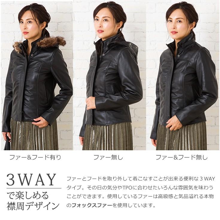 レディース高級ライダースジャケットFOXファー付き