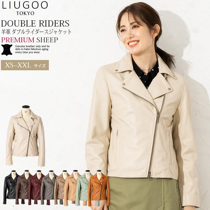 Liugoo Leathers LIUGOO 本革 ダブルライダースジャケット レディース