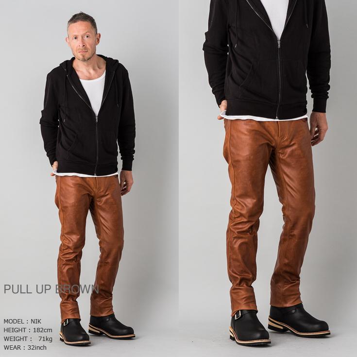 【美品】リューグーレザーズ　レザーパンツ Liugoo Leathers 本革 プロテクター付レザーパンツ メンズ