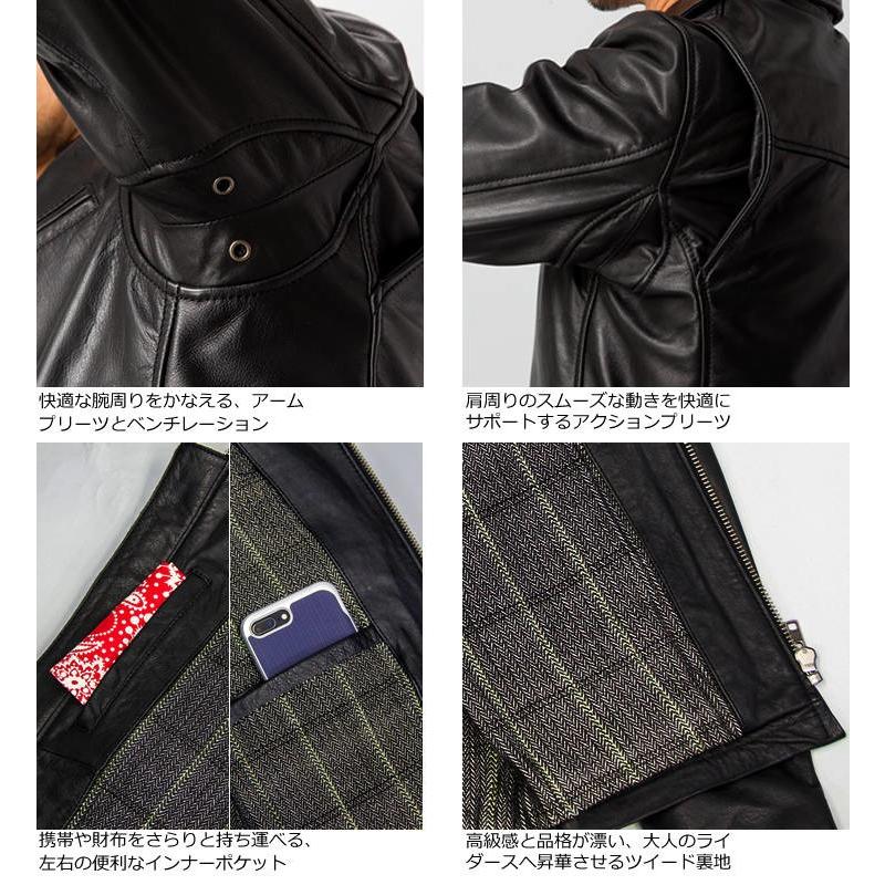 美品 リューグーレザー aZitator アジテーター ライダースジャケット aZitator 本革 シングルライダースジャケット メンズ