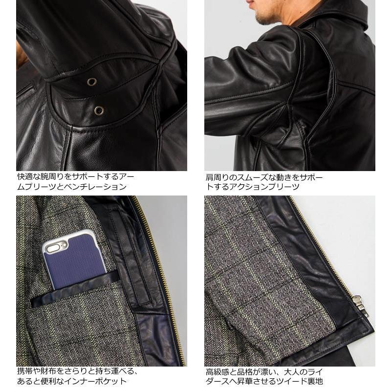 美品 リューグーレザー aZitator アジテーター ライダースジャケット aZitator 本革 襟付きシングルライダースジャケット メンズ