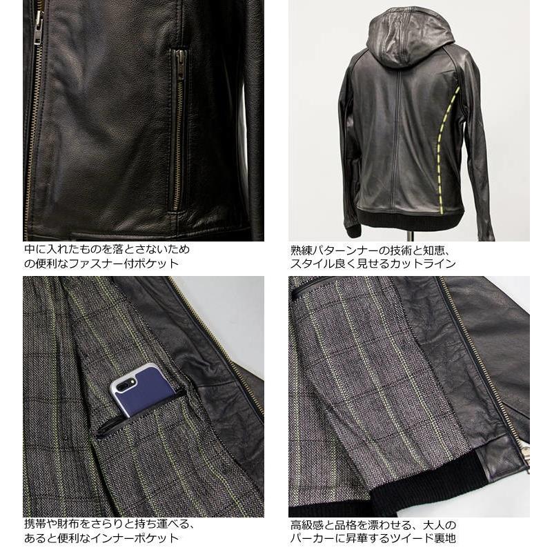 Lilyora 　アーバンリサーチ　ジップパーカー　本革　豚革　Lサイズ Lilyora 様専用 アーバンリサーチ ジップパーカー 本革 豚革 Lサイズ